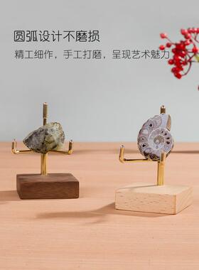 创意水晶球底座展示架奇石收纳架多功能托架盘子支架实木桌面摆件