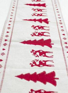 Christmas Table Runner Flag Xmas Decoration Embroidered