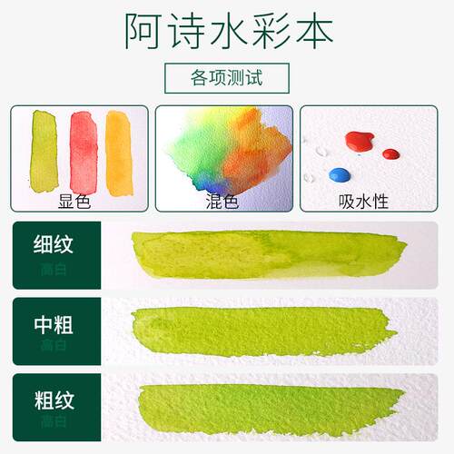 法国ARCHES阿诗棉浆水彩本/水彩纸 绘画四面封胶300g粗/中/细纹