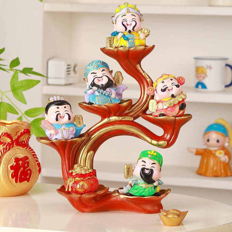 摆放旺宅财神爷关公五路财神汽车摆件装饰可爱礼物办公室桌面摆设