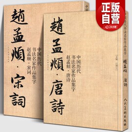 全套2册赵孟頫宋词+唐诗中国历代书法名家作品集，字繁简对照毛笔临帖集字古诗词，赵孟俯行书楷书行草字帖临摹范本大字版人民美术