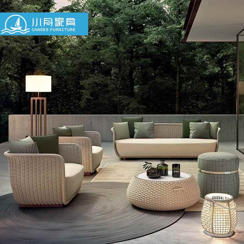 户外藤椅沙发庭别墅家用客厅阳22-5-27-台别墅台花园院藤编露组合