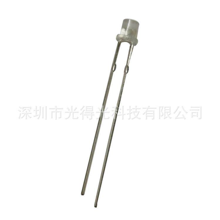 F3平头无边 LED发光管 白发黄色 led灯珠二极管 3MM平面黄灯