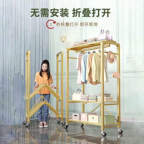 衣架卧室落地衣帽架多功能收纳鞋架简易挂衣架衣服置物架组合
