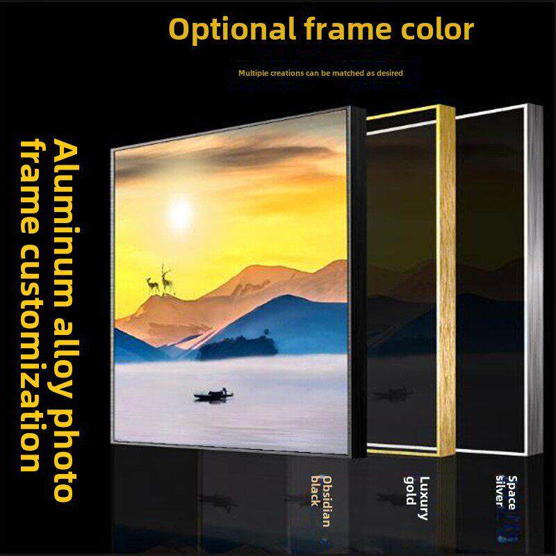 定做钻石画裱框十字绣画框带玻璃铝合金属外框自己装相框定制拉丝