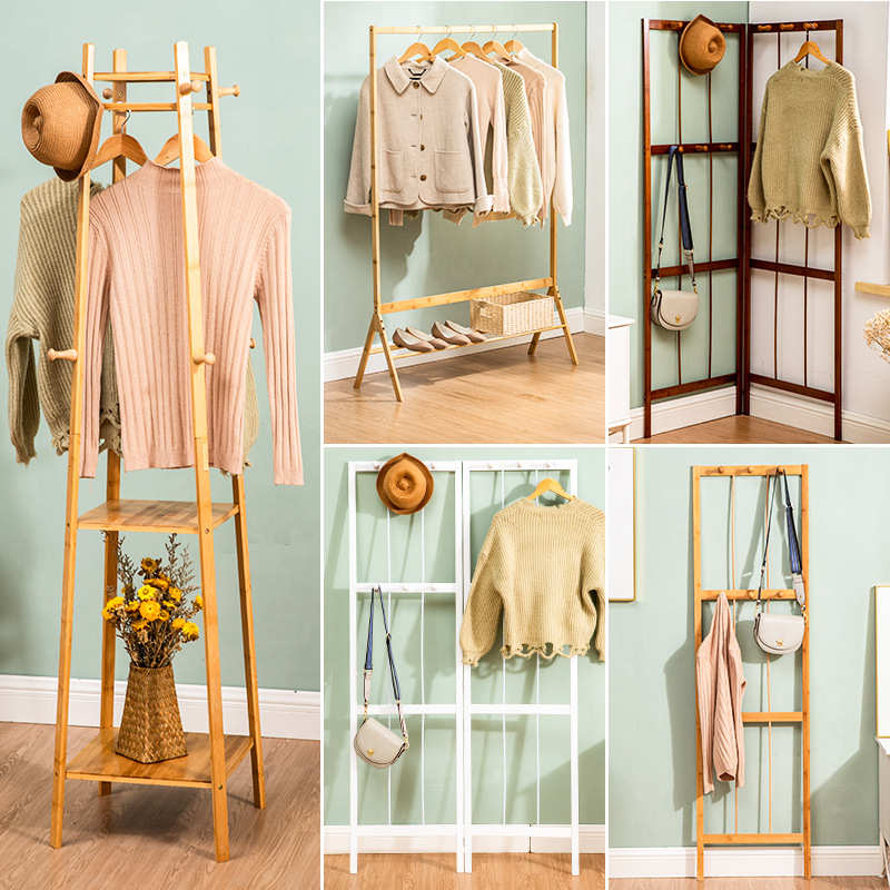 创意落地木质衣帽架挂衣架客厅卧室儿童衣架实木质衣服架子帽子架