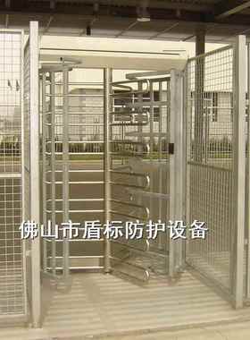 不锈钢三杆旋转人值守通道DB-Q单喷涂考勤门白色通道栅无栏全高转