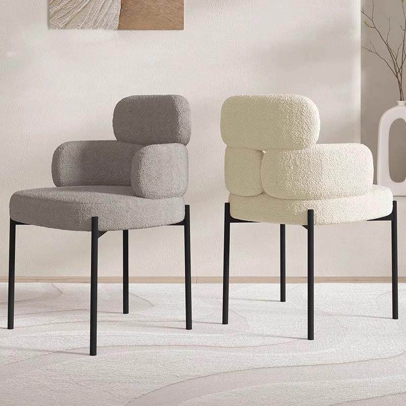 轻奢餐椅现代简约家用餐厅靠背椅样板房休闲洽谈布艺椅子设计师款