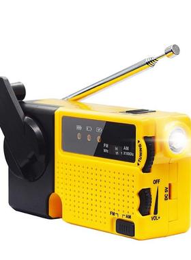 亚马逊畅销户外应急LED灯迷你手摇充电AMFM收音机