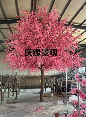 仿真桃花树绿植文旅古镇街区婚庆产业园布景主题餐厅装饰春日系列