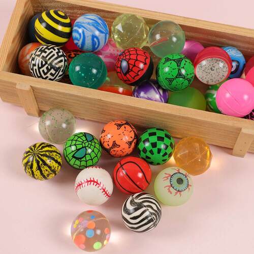 10Pcs 29mm Assorted High Bounce Rubber Ball Small Bouncy Bal
