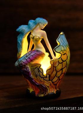 2024新款动物台灯系列染色树脂猫/龙/狼/马/猫头鹰/海豚/乌龟台灯