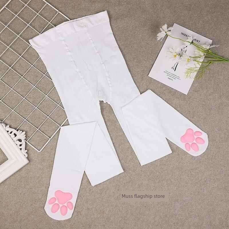 猫爪丝袜可爱袜子猫脚3D肉垫lolita少女黑丝白丝女装大佬大码立体