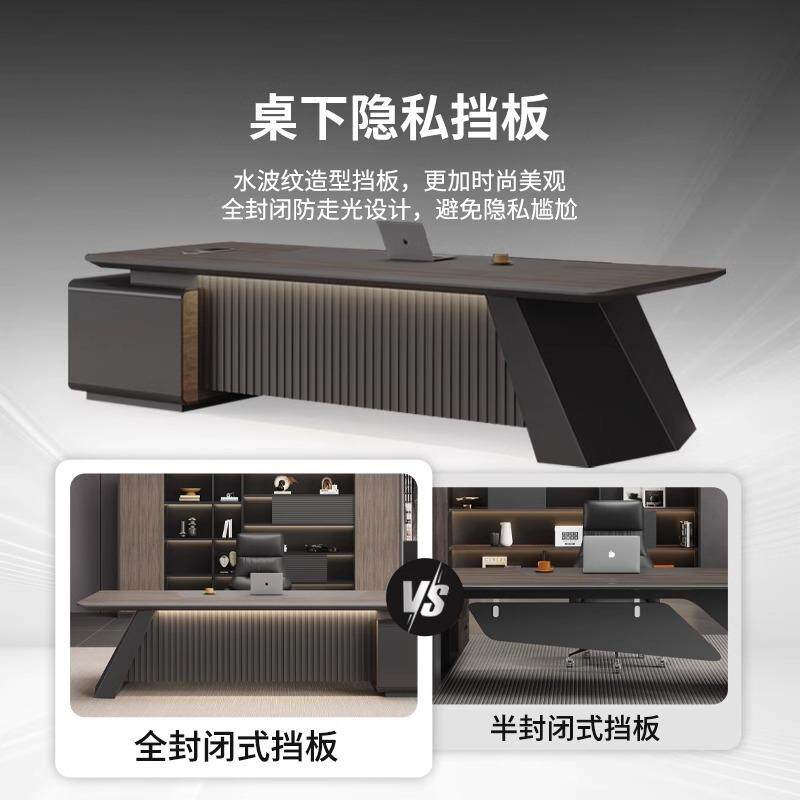 烤漆老板桌办公桌简约现代高档经理办公室主管总裁大班台桌椅组合