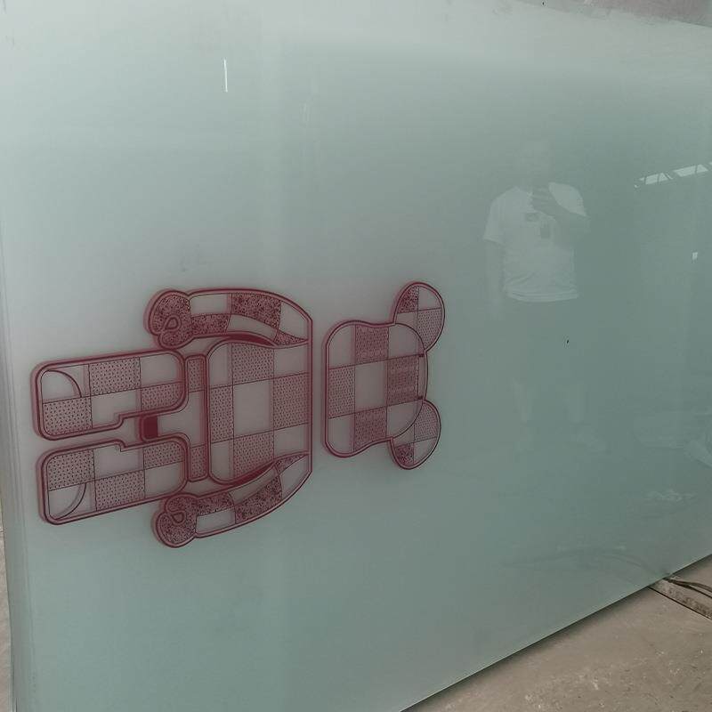 加工成品彩绘艺术玻璃隔断墙现货工艺品钢化玻璃浴室隔断磨砂