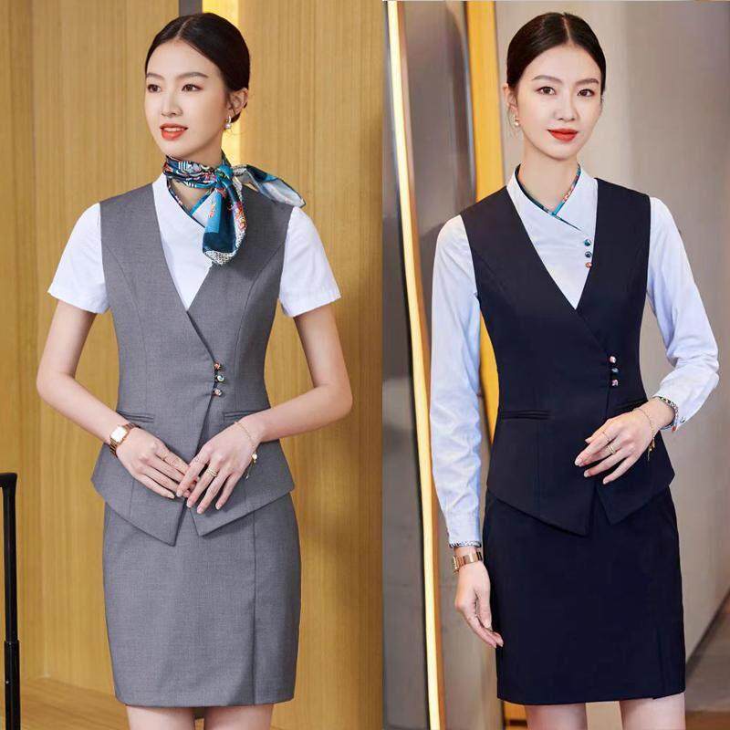 职业马甲套装空姐制服女男款工装珠宝店美容院银行前台酒店工作服
