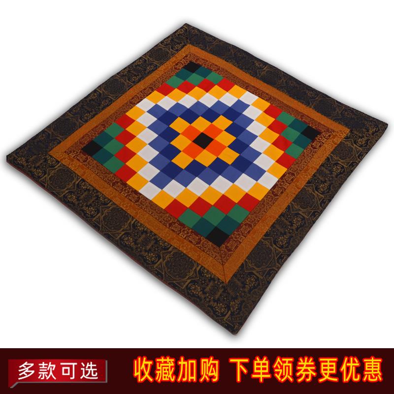 藏式彩色方块拼花桌布酒店居家供桌台布方形茶几民族风布艺装饰