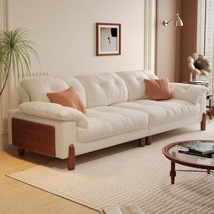 政府补贴法式 小户型公寓客厅沙发 奶油风棉麻云朵高脚沙发2025新款