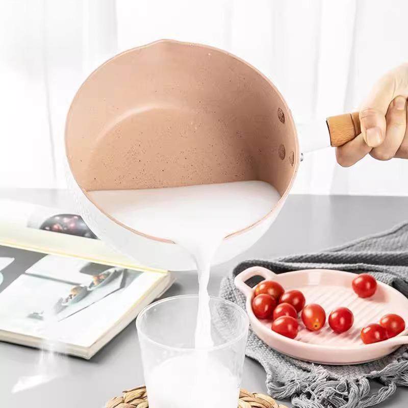 日式雪平锅不粘锅麦饭石奶锅家用煮泡面煮锅热牛奶燃气小锅辅食锅