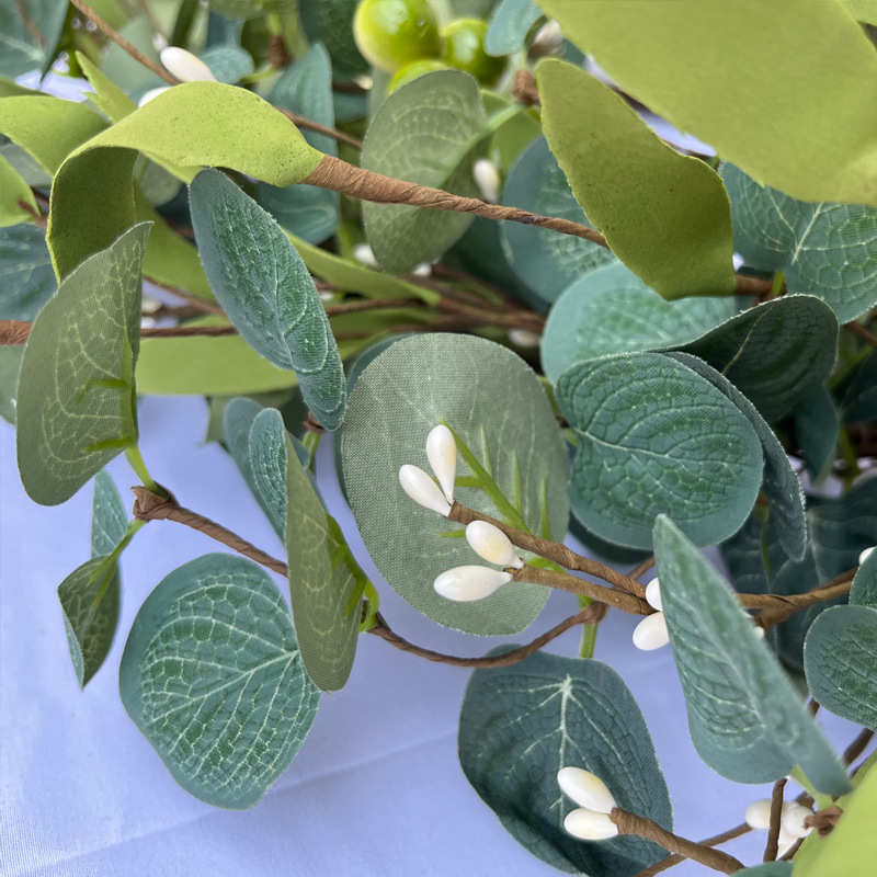 现货速发桉树花环浆果金钱叶门挂尤加利叶门环家居橱窗壁挂装饰