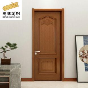 红胡桃木实木门直销烤漆雕花卧室门房间隔音平开门