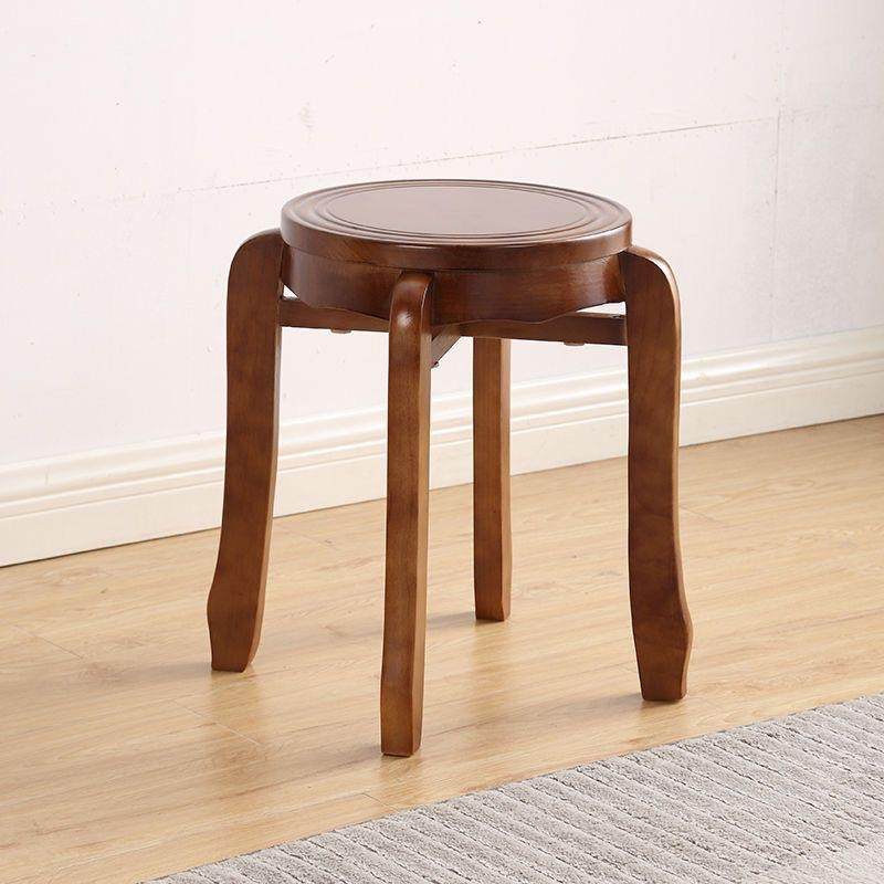 实木圆凳子家用凳子现代简约餐厅木质凳中式可收纳叠放椅子客厅凳