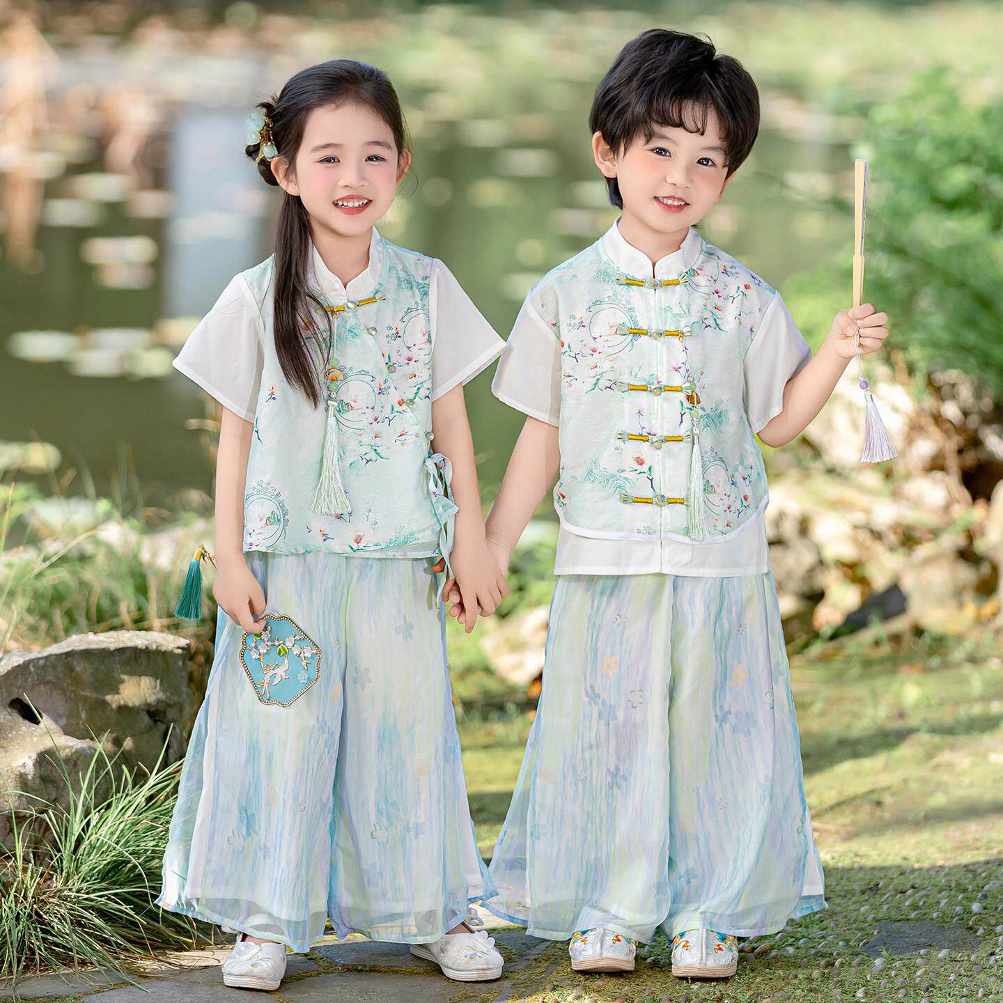 男女宝宝汉服夏季中国风国学服幼儿园六一表演服毕业季唐诗朗诵服