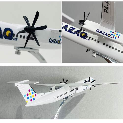 1:100仿真飞机模型Dash8-Q400带螺旋桨支线客机 广告宣传纪念收藏