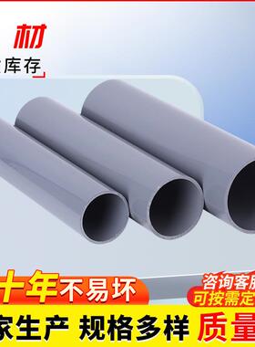 水管pvc-u浅灰色塑料硬管供水管台塑PVC防腐工业管材