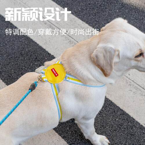新款直销现货狗狗牵引绳可调节透气圆盘背心式宠物胸背带狗链子大