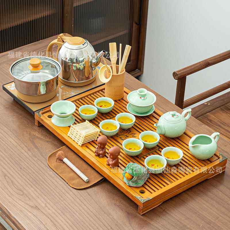 新款直销茶具套装客厅家用全自动一体茶台烧水壶整套茶盘组合中式