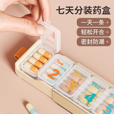 Pill organizer for seniors, with compartments for morning, n