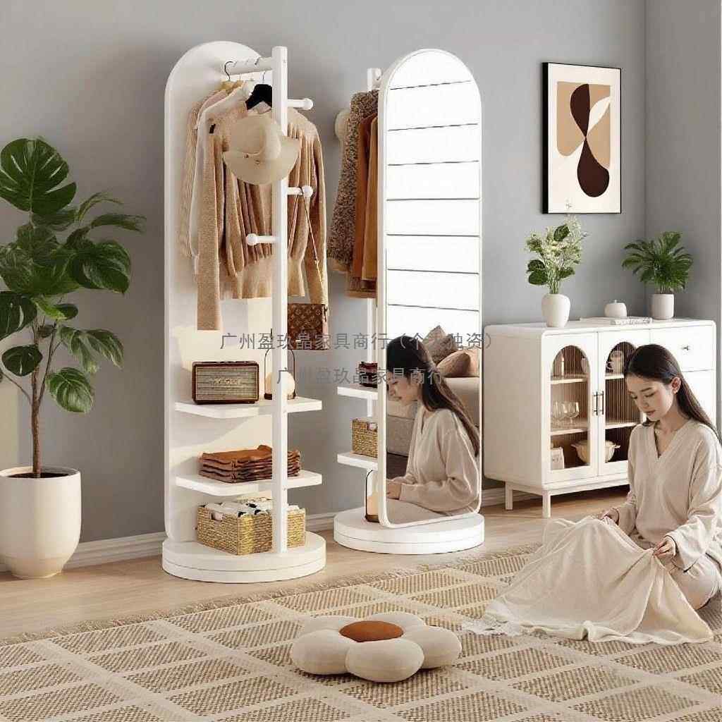 高档落地新款穿镜家卧室旋转移用动试衣多功镜能客厅收CWP衣纳衣