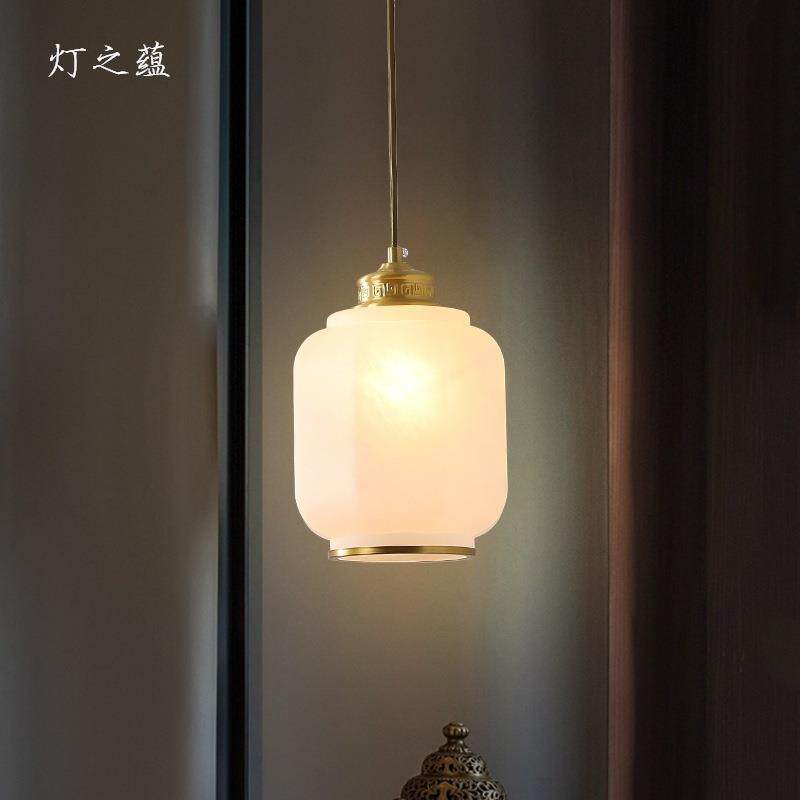 新中式楼梯吊灯别墅公复式层l跃of寓DA093t后现代约挑空客厅餐厅