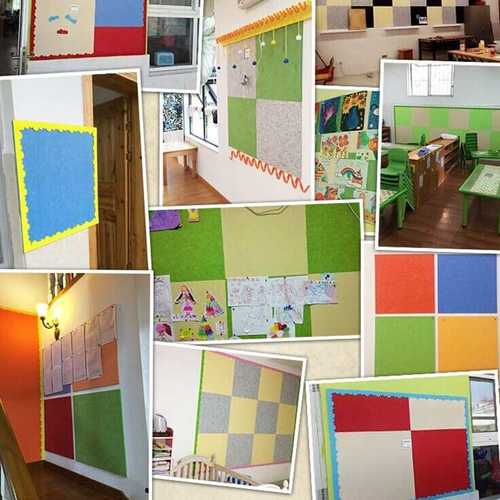 幼儿园作品展 超厚毛毡展示板 公告栏留言板 墙裙背景墙 彩色毛毡
