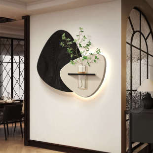 水培岩画客厅沙发立体高级感背景挂画玄关墙砂电视植绿入户装饰画