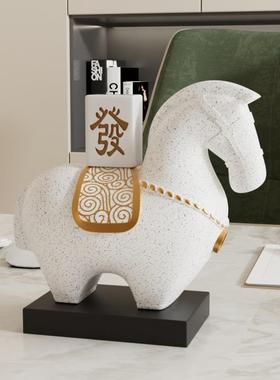 正品马上发财新中式新马摆件马上有钱公办室客厅家居饰品乔迁居装