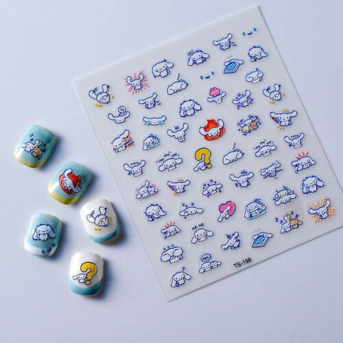 Cartoon Dog 5D Nail Art Stickers玉桂狗卡通浮雕美甲贴纸指甲贴