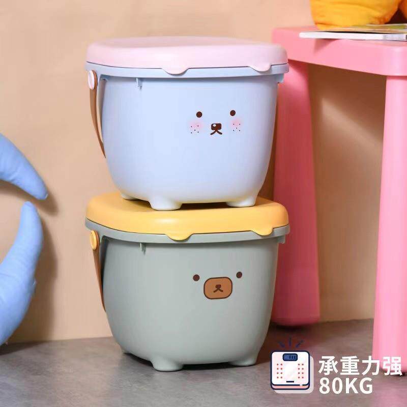 9QXC塑料收纳凳子带盖玩具收纳手提桶可坐加厚儿童凳幼儿园