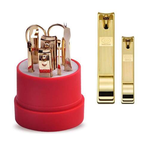 正品邮正品韩国7指甲刀套装8件套美甲礼品指7甲剪钳7T包S070镀金