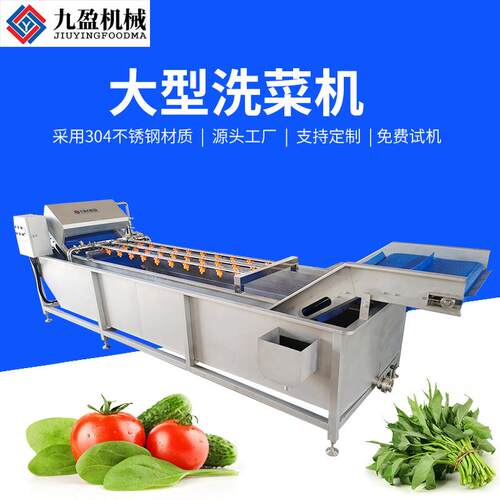 JY-5200大型洗菜机不锈钢喷淋式蔬菜清洗机整颗菜气泡清洗机