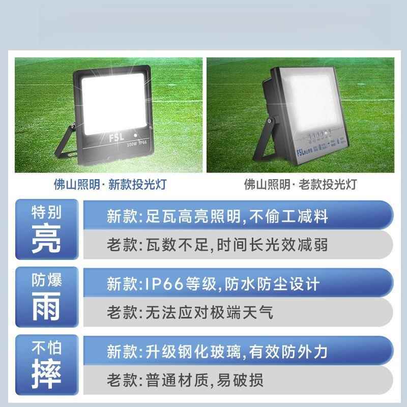 明投光灯超亮照强大功NZD率探照灯户外院防雨光庭LED招牌灯接电