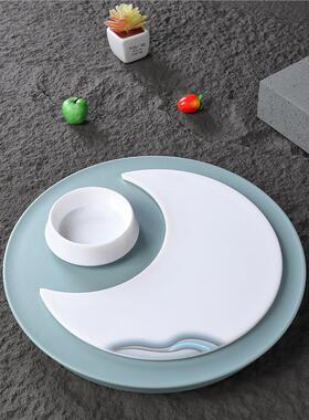 密境胺酒店餐具意30988盘菜冷盘餐圆形盘子商用饭店塑料平底菜摆