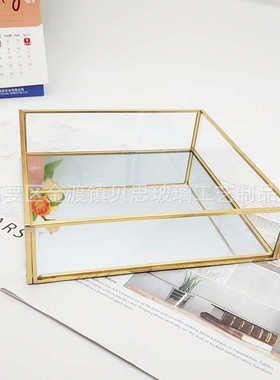 展示道具玻璃玻璃托盘盒珠宝首饰 复古陈列设计收纳盒玻璃 收纳