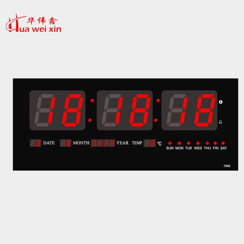 2023新款LED挂钟外贸出口万年历数字钟表外贸出口数码时钟