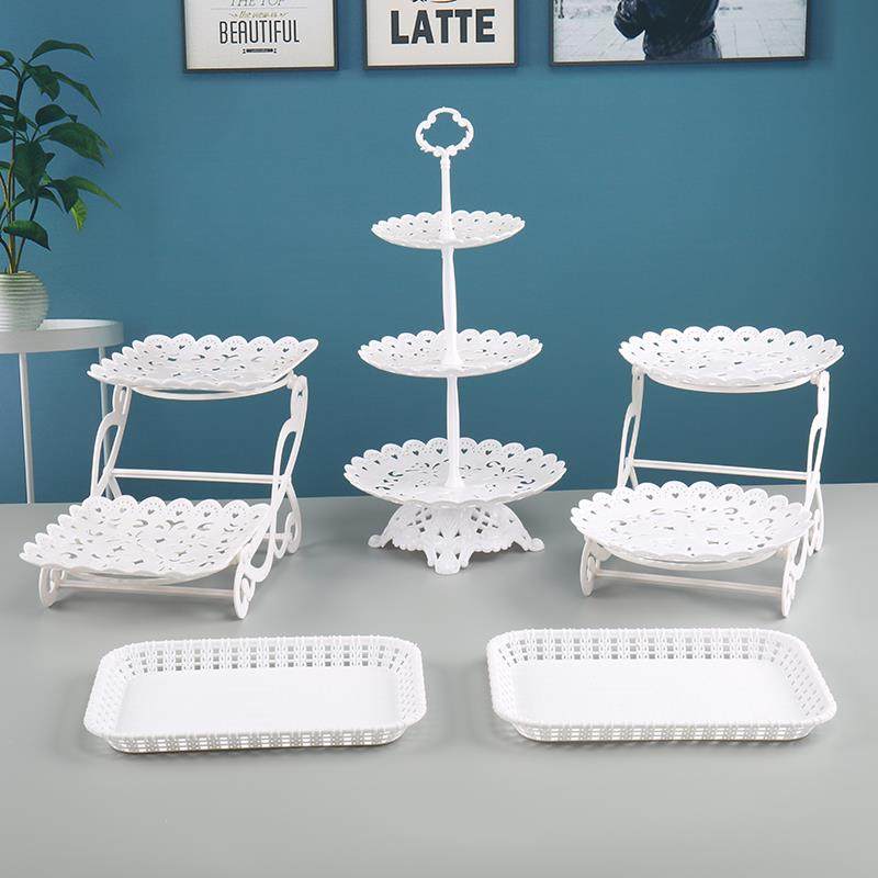 甜品台摆件一次性展示架套装糕点水果杯生日冷餐会摆台蛋糕架布置