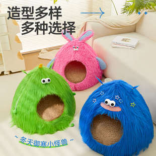 安全感 通用封闭式 猫窝猫别墅猫窝垫厚款 封闭猫屋狗窝四季