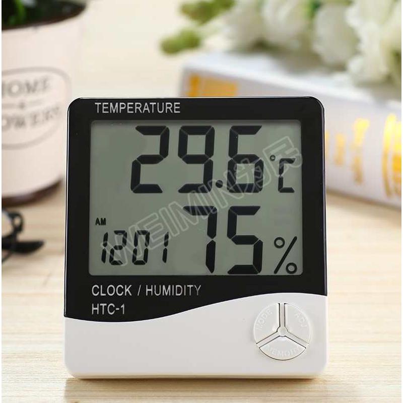 HTC-1电子数字干湿温度计室内高精度温湿度计家用台式温度表闹钟