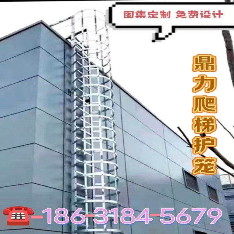 镀锌钢安全爬梯护笼15J401国标图集基坑外墙直梯消防逃生梯不锈钢