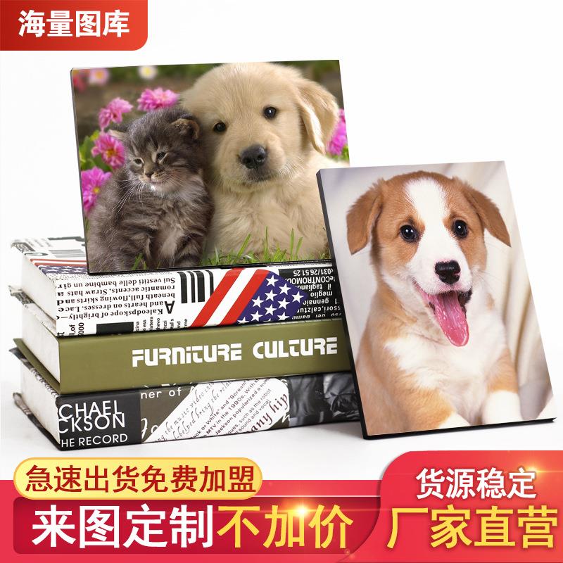 空白木版画DIY印刷客厅走廊摆件装饰画可爱宠物相框纪念礼品